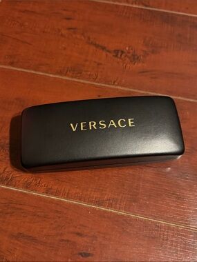 Versace Black With Gold Lettering Eyewear Case